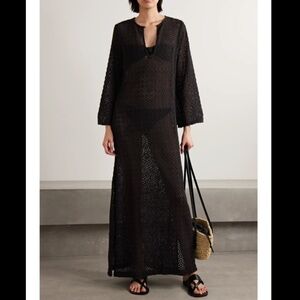 Nili Lotan Della Crocheted Cotton Midi Dress